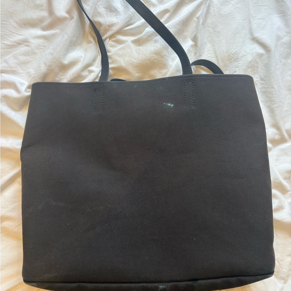 Prada Black Tote with White and Orange Graphic - Picture 3 of 7